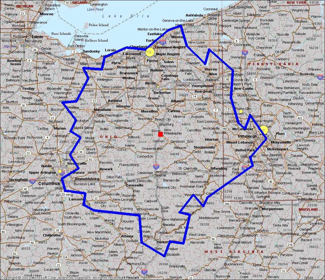 Map Of New Philadelphia Ohio - Gabi Pammie